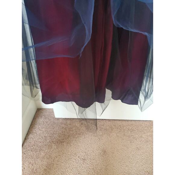 Niki by Niki Livas Vintage Navy Ombre Tulle Sparkly Formal Dress Gown, Size 12 - Picture 8 of 15